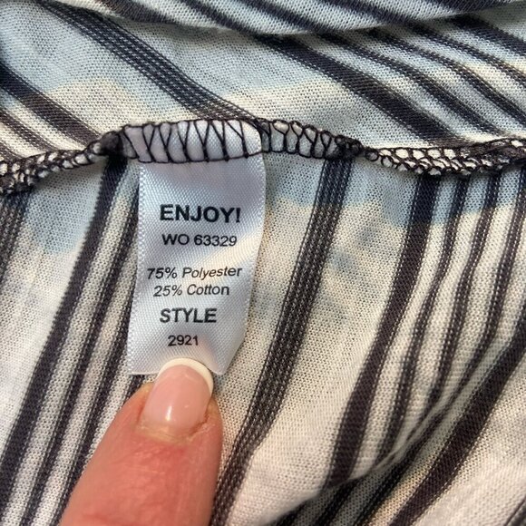 Michael Stars Lightweight Hi Low Striped Midi Skirt Black White Size Medium - Picture 6 of 7